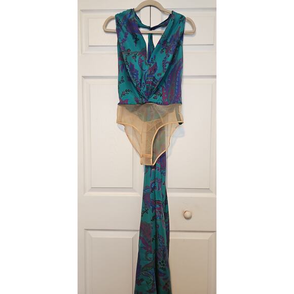 NEW Ralph Lauren Purple Label Jarvis Filigree Silk Bodysuit Scarf Womens Italy - Picture 8 of 16